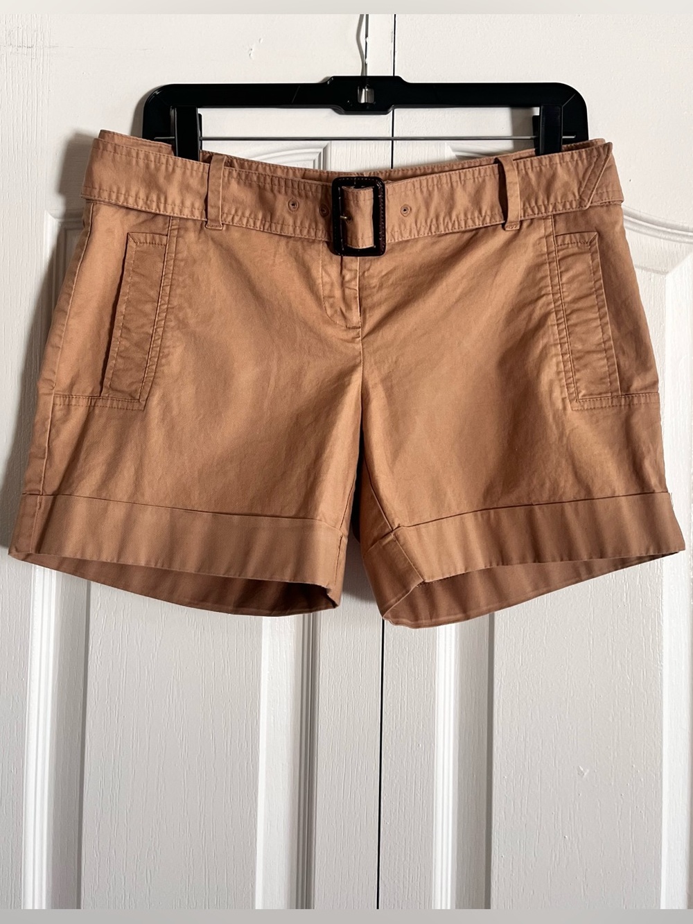 The Limited tan belted Easy Shorts 4